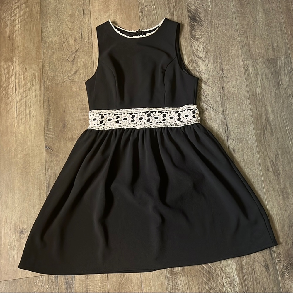 Altar'd State Black Dress with Cream Lace